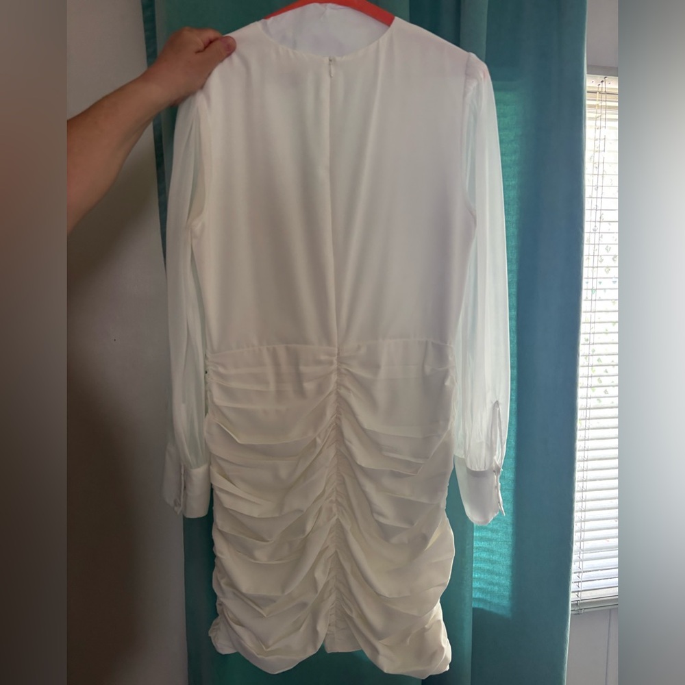 Adelyn Rae White Ruched Dress - Picture 2 of 3